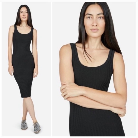 Everlane The E2 Ribbed Tank Dress in Black sz Small - Picture 3 of 7
